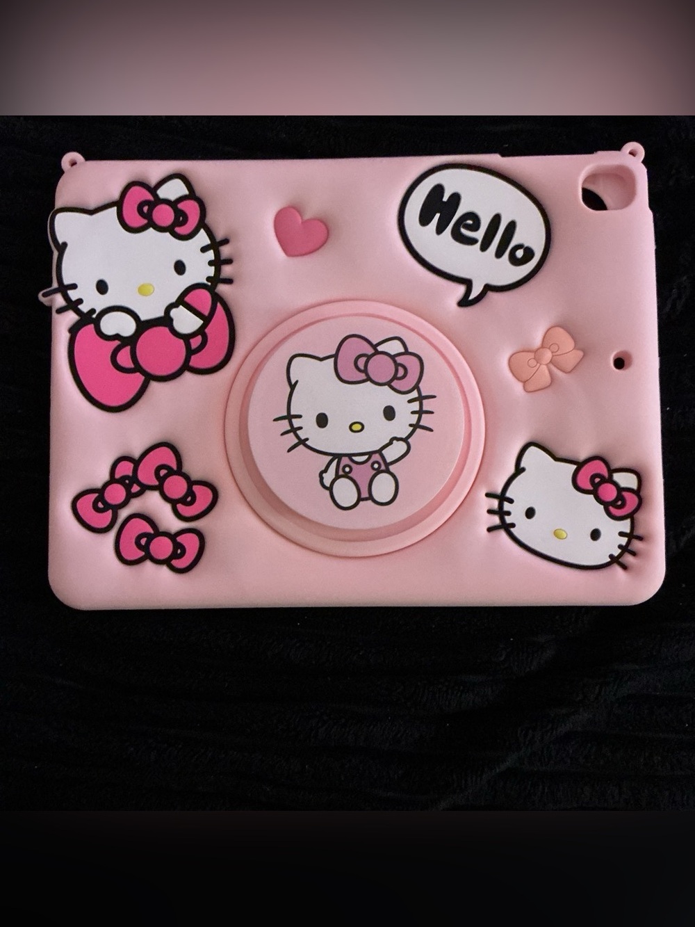 Hello Kitty Pink Bow IPad Case with Pop-Out Stand and Apple Pencil Mold